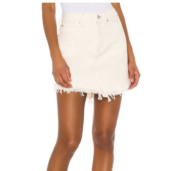 Free People Bailey denim mini Sz24 New Ivory - Picture 2 of 7